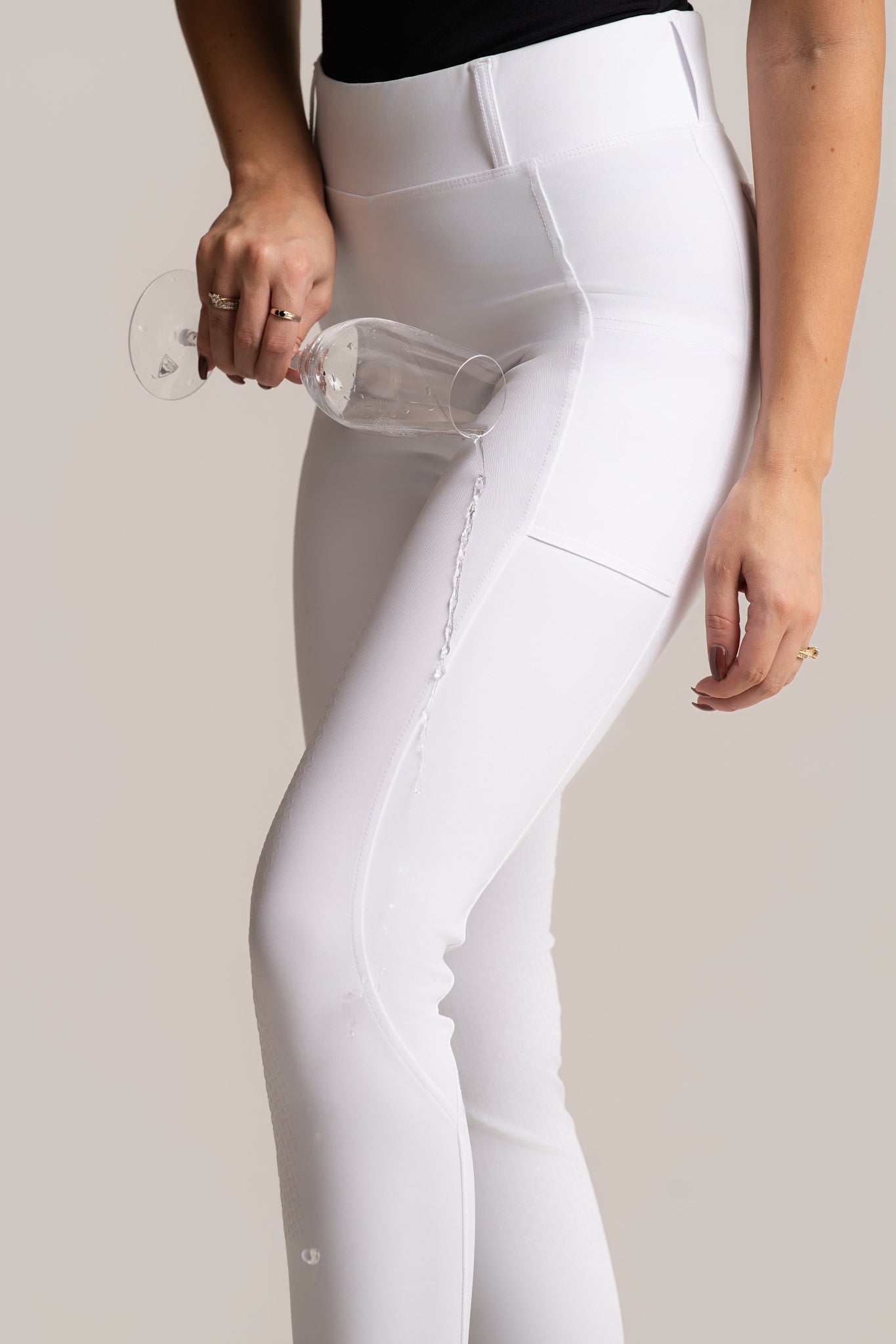 Elená FusionFlex Hvid - Vandafvisende Ridetights